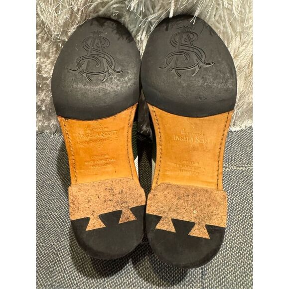 The Office of Angela Scott Mr Smith green black white striped oxford size 37.5 / - Picture 7 of 9